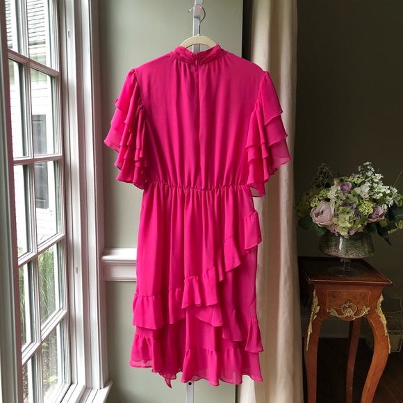 INSPR Pink Ruffle Dress - Picture 6 of 6